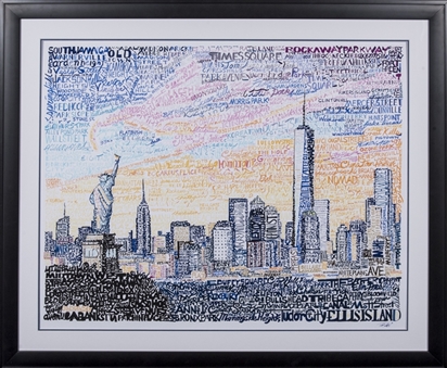 Dazzling "New York City" Original Artwork by Word Artist Dan Duffy - Created for Duffys City Skyline Crowdfunding Campaign and Documented in Making-of Video